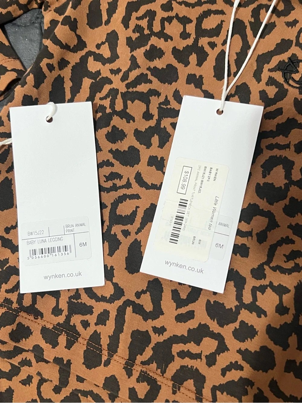 Wynken Animal Print Set 6 Months NWT Luna Cotton Outfit